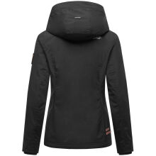 Marikoo Erdbeere Damen Herbst Winter Jacke mit Kapuze Schwarz-Schwarz Größe L - Gr. 40