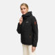Marikoo Erdbeere Damen Herbst Winter Jacke mit Kapuze Schwarz-Schwarz Größe L - Gr. 40