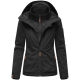 Marikoo Erdbeere Damen Herbst Winter Jacke mit Kapuze Schwarz-Schwarz Größe L - Gr. 40
