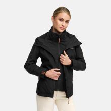 Marikoo Erdbeere Damen Herbst Winter Jacke mit Kapuze Schwarz-Schwarz Größe XL - Gr. 42