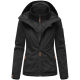 Marikoo Erdbeere Damen Herbst Winter Jacke mit Kapuze Schwarz-Schwarz Größe XL - Gr. 42