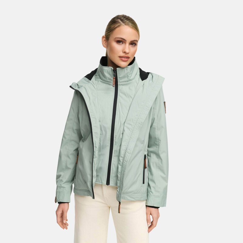 Marikoo Erdbeere Damen Herbst Winter Jacke mit Kapuze Smokey Mint Größe S - Gr. 36