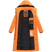 Navahoo Isalie Damen lange Winterjacke gesteppt Orange Größe XS - Gr. 34