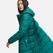 Navahoo Isalie Damen lange Winterjacke gesteppt Ocean Green Größe L - Gr. 40