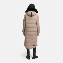Navahoo Knuddelfee Damen lange Winterjacke Taupe Grey Größe L - Gr. 40