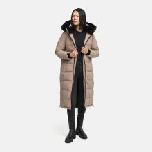 Navahoo Knuddelfee Damen lange Winterjacke Taupe Grey Größe XS - Gr. 34