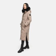 Navahoo Knuddelfee Damen lange Winterjacke Taupe Grey Größe XS - Gr. 34
