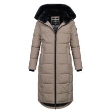 Navahoo Knuddelfee Damen lange Winterjacke Taupe Grey Größe XS - Gr. 34