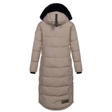 Navahoo Knuddelfee Damen lange Winterjacke Taupe Grey Größe XS - Gr. 34