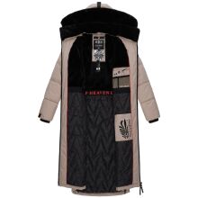 Navahoo Knuddelfee Damen lange Winterjacke Taupe Grey Größe XS - Gr. 34