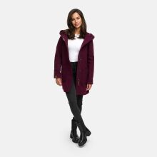 Marikoo Maikoo Damen Mantel mit Kapuze Trenchcoat Jacke Wine Gr&ouml;&szlig;e S - Gr. 36
