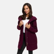 Marikoo Maikoo Damen Mantel mit Kapuze Trenchcoat Jacke Wine Gr&ouml;&szlig;e S - Gr. 36