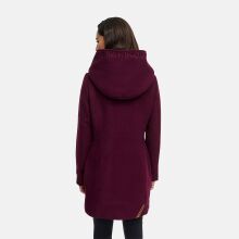 Marikoo Maikoo Damen Mantel mit Kapuze Trenchcoat Jacke Wine Gr&ouml;&szlig;e S - Gr. 36
