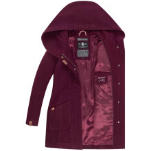 Marikoo Maikoo Damen Mantel mit Kapuze Trenchcoat Jacke Wine Gr&ouml;&szlig;e S - Gr. 36