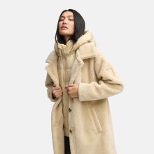 Navahoo Teddyzauber Damen Winterjacke Teddyfell-Mantel Beige Gr&ouml;&szlig;e XXL - Gr. 44