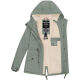 Marikoo Manolya Damen Herbst Winter Jacke mit Teddyfell innen Smokey Mint Gr&ouml;&szlig;e L - Gr. 40