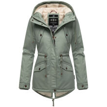 Marikoo Manolya Damen Herbst Winter Jacke mit Teddyfell innen Smokey Mint Gr&ouml;&szlig;e S - Gr. 36