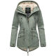 Marikoo Manolya Damen Herbst Winter Jacke mit Teddyfell innen Smokey Mint Gr&ouml;&szlig;e S - Gr. 36