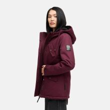 Marikoo Manolya Damen Herbst Winter Jacke mit Teddyfell innen Wine-Schwarz Gr&ouml;&szlig;e L - Gr. 40
