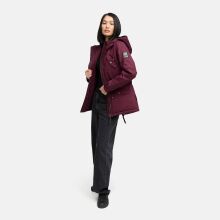 Marikoo Manolya Damen Herbst Winter Jacke mit Teddyfell innen Wine-Schwarz Gr&ouml;&szlig;e L - Gr. 40