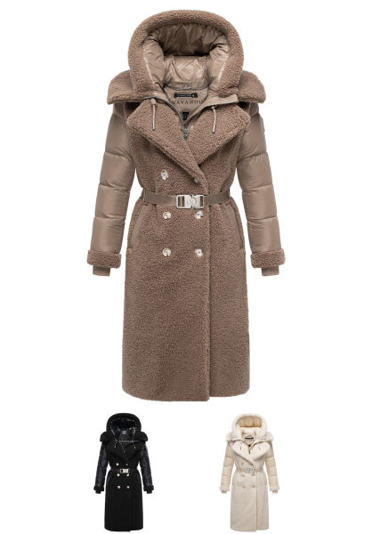 Navahoo Kuscheltraum Damen Winter Teddyfell Mantel