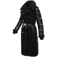 Navahoo Kuscheltraum Damen Winter Teddyfell Mantel Schwarz Gr&ouml;&szlig;e L - Gr. 40