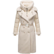 Navahoo Kuscheltraum Damen Winter Teddyfell Mantel Offwhite Gr&ouml;&szlig;e L - Gr. 40