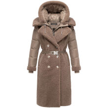 Navahoo Kuscheltraum Damen Winter Teddyfell Mantel Taupe Grey Größe M - Gr. 38