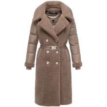 Navahoo Kuscheltraum Damen Winter Teddyfell Mantel Taupe Grey Größe M - Gr. 38