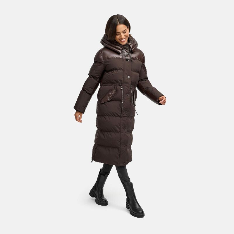 Navahoo Knusperherz Damen Winter Steppmantel Choco