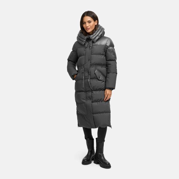 Navahoo Knusperherz Damen Winter Steppmantel Anthrazit Größe S - Gr. 36