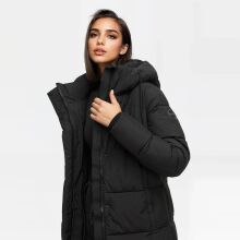 Marikoo Tabiaa Damen Winter Steppmantel Schwarz Gr&ouml;&szlig;e XXXL - Gr. 46