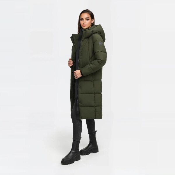 Marikoo Tabiaa Damen Winter Steppmantel Dark Olive Größe S - Gr. 36
