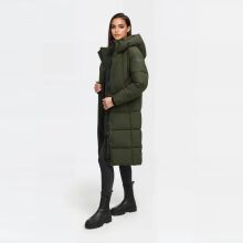 Marikoo Tabiaa Damen Winter Steppmantel Dark Olive Größe XL - Gr. 42
