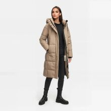 Marikoo Tabiaa Damen Winter Steppmantel Taupe Grey Größe XS - Gr. 34