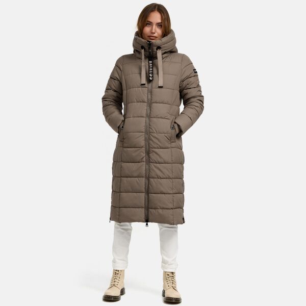 Navahoo Mondmaedchen Damen Winter Steppmantel Stone Brown Größe S - Gr. 36
