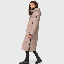 Marikoo Nadaree lange Damen Winter Steppjacke Taupe Grey Gr&ouml;&szlig;e XXXL - Gr. 46