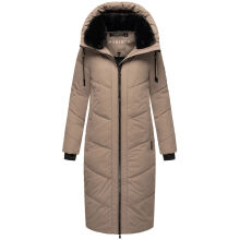 Marikoo Nadaree lange Damen Winter Steppjacke Taupe Grey Gr&ouml;&szlig;e XXXL - Gr. 46