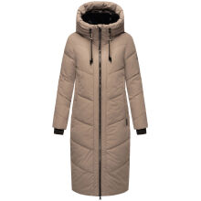 Marikoo Nadaree lange Damen Winter Steppjacke Taupe Grey Gr&ouml;&szlig;e XXXL - Gr. 46