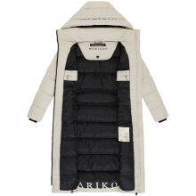 Marikoo Nadeshikoo Damen lange Winter Steppjacke Pebble Grey Gr&ouml;&szlig;e L - Gr. 40