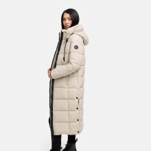 Marikoo Nadeshikoo Damen lange Winter Steppjacke Light Taupe Gr&ouml;&szlig;e S - Gr. 36
