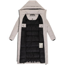 Marikoo Nadeshikoo Damen lange Winter Steppjacke Light Taupe Gr&ouml;&szlig;e L - Gr. 40