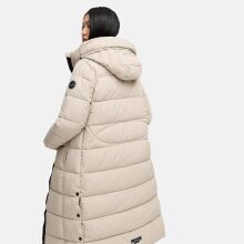 Marikoo Nadeshikoo Damen lange Winter Steppjacke Light Taupe Gr&ouml;&szlig;e XXL - Gr. 44