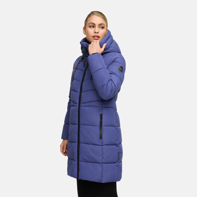 Marikoo Natsukoo Damen Winter Steppjacke lang Blue Violet
