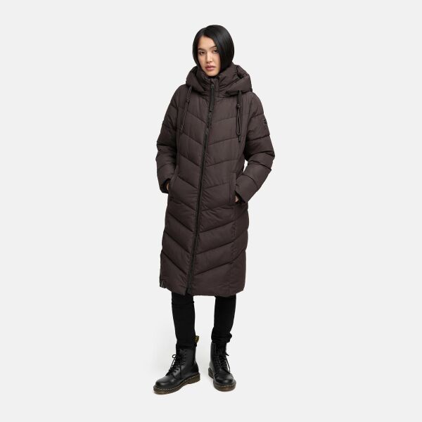 Navahoo Sahnekatzi Damen lange Winter Steppjacke Choco Größe XXXXL