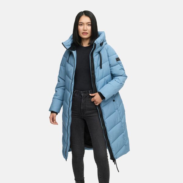 Navahoo Schmatzibaer lange Damen Winter Steppjacke Powder Blue Größe S - Gr. 36