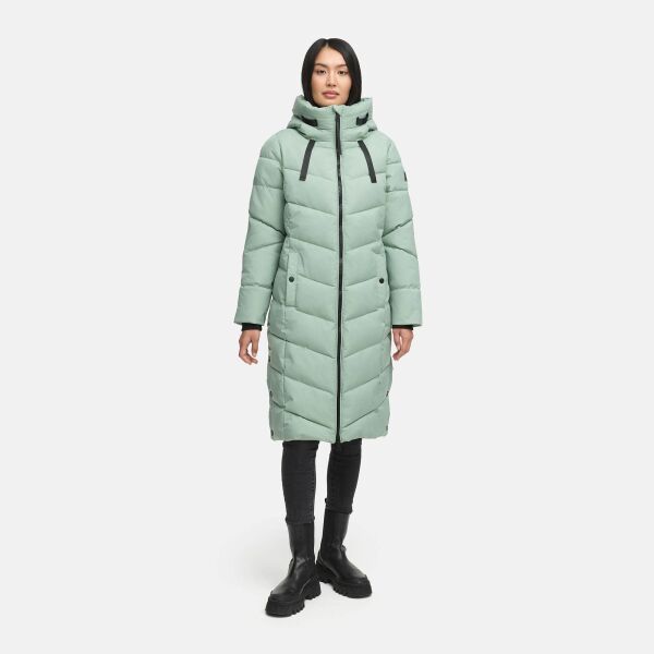 Navahoo Schmatzibaer lange Damen Winter Steppjacke Smokey Mint Größe M - Gr. 38