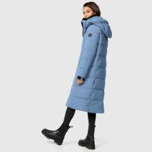 Marikoo Zuraraa lange Damen Winter Steppjacke Dusty Blue Gr&ouml;&szlig;e L - Gr. 40