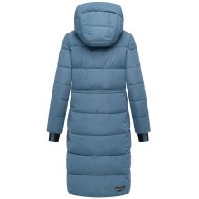 Marikoo Zuraraa lange Damen Winter Steppjacke Dusty Blue Gr&ouml;&szlig;e L - Gr. 40
