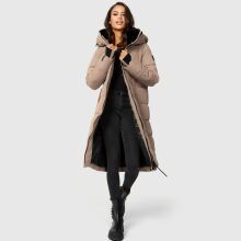 Marikoo Zuraraa lange Damen Winter Steppjacke Taupe Grey Gr&ouml;&szlig;e XS - Gr. 34